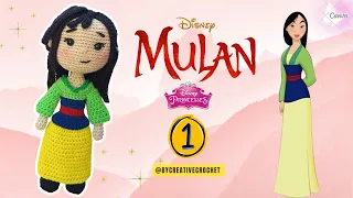 Princesa 👑 MULAN AMIGURUMI | PARTE 1/2 👑 Princesas Disney -Tutorial tejido a crochet