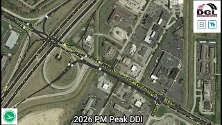 I-75 Feasibility Simulation: 2026 PM Peak Diverging Diamond Interchange
