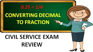 Converting Decimal to Fraction : Civil Service Exam Review - #Math