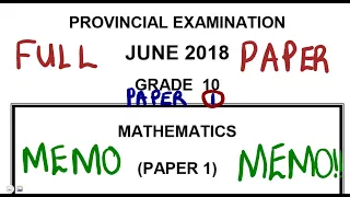 Mathematics Grade 10 JUNE 2018 PAPER 1 @mathszoneafricanmotives  @MathsZoneTV