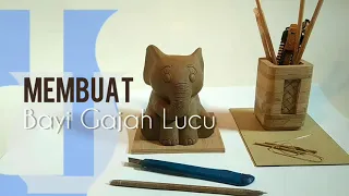 Kerajinan Tanah Liat / Membuat Boneka Bayi Gajah Lucu / bisa untuk hadiah