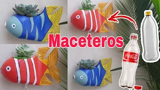 Crea Hermosos MACETEROS de PECES🐟🐠 con BOTELLAS PLÁSTICAS Recicladas ♻️ Fácil y Económica Idea.