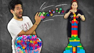 TORRE DE LEGO EXTREMO - DERRUBE vs CONSTRUA| Gabriel e Shirley 2.0