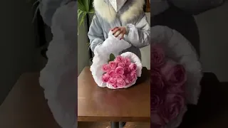 Korean style rose bouquet wrapping idea