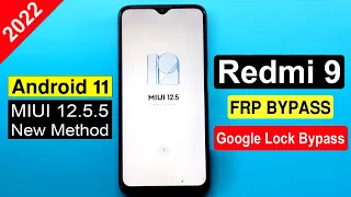 Redmi 9 FRP Bypass MIUI 12.5.5 | Redmi 9 M2004J19G Google Account Unlock Android 11 Latest Security