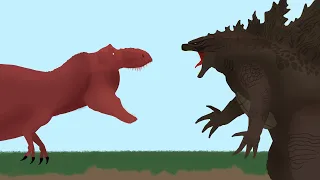 Giant T REX VS GODZILLA | EPIC BATTLE | Jurassic World vs Godzilla
