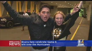 Bruins fans celebrate Game 6 win over Hurricanes