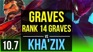 GRAVES vs KHA'ZIX (JUNGLE) | Rank 14 Graves, KDA 9/2/8 | BR Challenger | v10.7