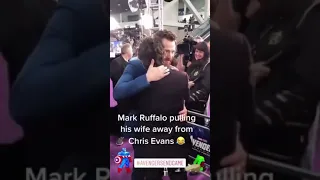 Mark Ruffalo pulling his wife from Chris Evans 😂💀 #chrisevans  #marvel  #tiktok #shorts