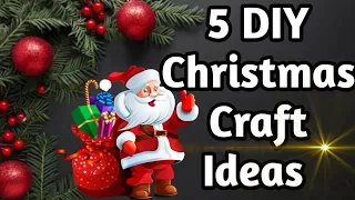 5 DIY Christmas Craft Ideas | Christmas decorations 2023 | Santa Claus | Snowman | Paper angel