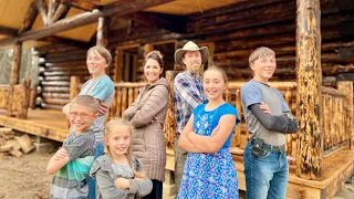 Alaska Log Home - Cutting out Windows // Log Railing // Log Staining