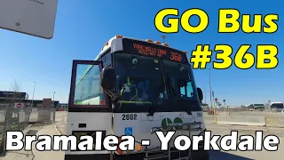 4K GO Transit Route 36B Bus Ride from Bramalea GO to Yorkdale Bus Terminal (Duration 25min)