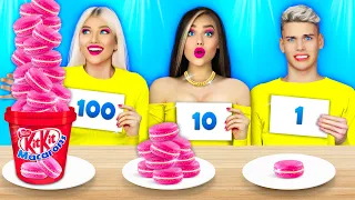 100 LAYERS FOOD CHALLENGE || Best Jelly Eyes Mukbang by RATATA COOL