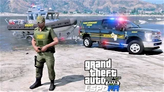 Sheriff Boat & Rescue Helicopter Searching For Overturned Boater In GTA 5 LSPDFR