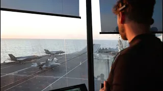 The view from FLYCO - F-35 flying operations from HMS Queen Elizabeth