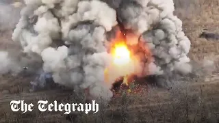 Russian T-90 tank destroyed by Ukraine Anti-Tank Guided Missile near Makiivka, Donetsk Oblast