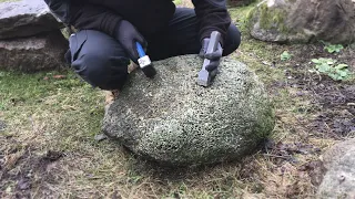 Splitting Granite with hand tools