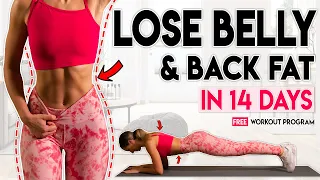 LOSE BELLY and BACK FAT in 14 days | Free Home Workout Program