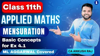 Mensuration Class 11 Applied Maths🔥| Ex: 4.1 ML Aggarwal | Area Perimeter of 2D Figures  | CA Ankush