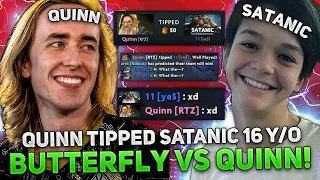 QUINN TIPPED SATANIC 16 Y/O PRO DOTA PLAYER?! | QUINN plays on KEEPER OF THE LIGHT vs BUTTERFLY!