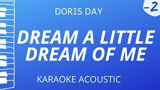 Dream A Little Dream Of Me - Doris Day (Karaoke Acoustic Piano) Lower Key