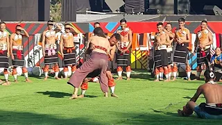 Hornbill Festival 2022 - Foreigner tries hands on Naga wrestling with Chakhesang tribe