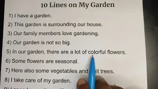 10 Lines Essay On My Garden in English Writing | write essay on my garden in english