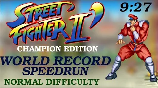 M.BISON Speedrun NEW World Record Normal Difficulty 9:27 - Street Fighter II Champion Edition NEW WR