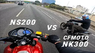 CFMoto NK300 vs NS200 |Bajaj NS200| Pulsar NS200 POV 4K| Gopro Hero 10 Black