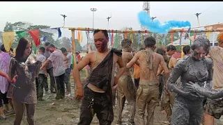 Tezu Holi special || Nanga dance 😨in mud|| Northeast india 🇮🇳 || Amanso Tayang