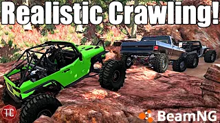 BeamNG.Drive: REALISTIC ROCK CRAWLING! NEW JEEP JL & CUSTOM CHEVY SQUAREBODY! (MULTIPLAYER MODS!)
