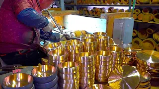 Amazing! Process of Making Korean Traditional Bowls. Old Korean Bronze Ware Workshop