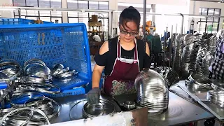 Witnessing the Process of Manufacturing Stainless Steel Pot in a Chinese Factory