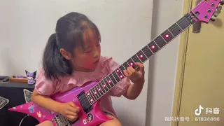 shred guitar！ 8 years old girl