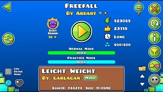 "EN SOLO 3 MINUTOS!!" Freefall by Ardant - Easy Demon - No Coins - Geometry Dash 2.1 - GokuDash