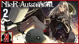 A2 и босс Гегель в пустыне - NieR Automata прохождение #13 [СТРИМ]