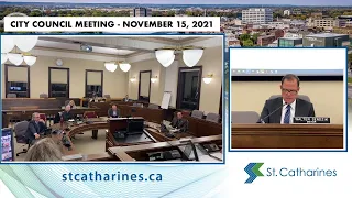 City of St. Catharines Council Meeting - Nov. 15, 2021