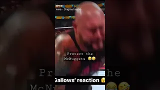 Gallows gets a low blow from Rhea ripley 😂🤕#shorts #wwe
