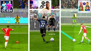 DLS 24 vs Fc Mobile vs eFootball 2024 | Realistic Penalty Kick