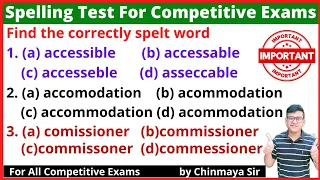 Spelling Test|Correctly Spelt Word|Spelling Mistakes in English Grammar|For All Competitive Exams|