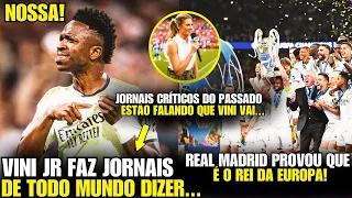 🚨 MINHA NOSSA! JORNAIS DE TODO MUNDO REPERCUTEM TÍTULO DO REAL MADRID E ENALTECEM VINI JR.