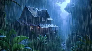 Deep Sleep Instantly With Heavy Rain On Roof & Thunder | Relaxing Rain Sounds For Sleep