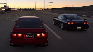 Gran Turismo 7 - Big Turbo Widebody Ae86 vs Built S13 180sx, 40 Roll! Highway Roll Racing