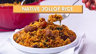 HOW TO MAKE NATIVE JOLLOF RICE | PALM OIL RICE | IWUK EDESI #nativejollofrice #palmoilrice