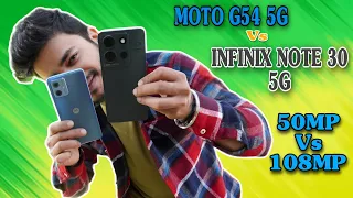 Moto G54 5G Vs Infinix Note 30 5G Full Comparison 🔥💯 50MP Vs 108MP📸💯