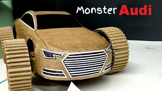 DIY Cardboard Monster Audi Car | Amazing Monster Truck Remote Control
