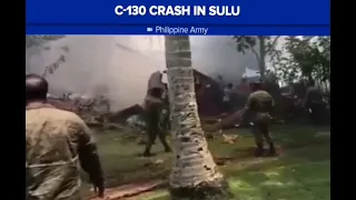 Rescue operations after C-130 plane crash