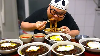 Eating in 6 minutes!! Jajangmyeon 5 bowls Mukbang Eatingshow