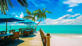 Summer Cafe: Outdoor Seaside Cafe Ambience with Hawaiian Bossa Nova Music & Ocean Waves for Relaxing