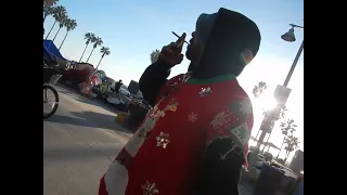 Blunt sesh Antifa AF stoner fam Dogtown Venice Beach boardwalk LA USA Legalize Cannabis Ganja Bikers